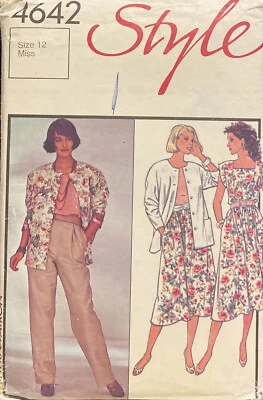 Style 4642 18 Pieces Pants, Skirt, Top, Jacket Size 12, 1986 - Image 1 of 2