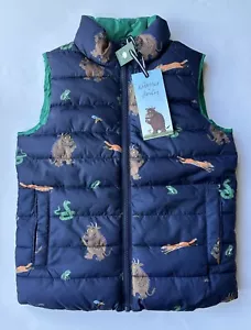 Joules Boys Gruffalo Flip It Reversible Gilet - Gruffalo Navy - Age 5 *BNWT* - Picture 1 of 10