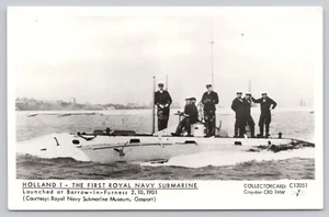 H.M.S. Holland 1 Submarine Royal Navy RPPC Real Photo Postcard Unposted - Picture 1 of 2