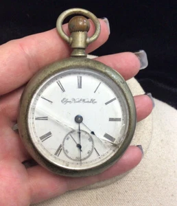 Vintage Elgin Silveroid Railroad Pocket Watch-"As Is" Parts/Repairs W148 - Picture 1 of 8