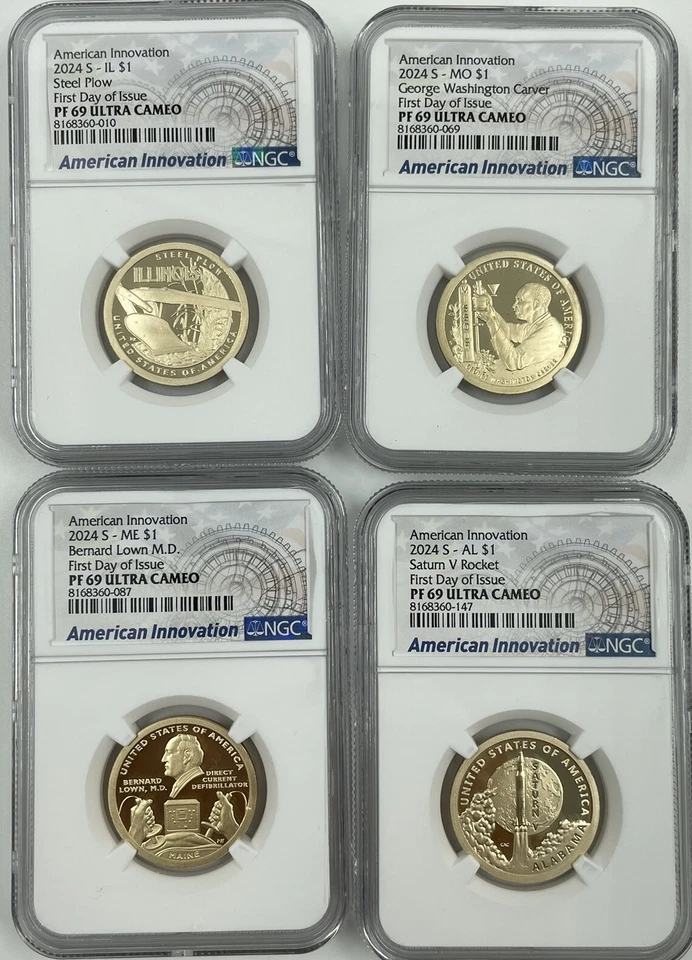 2024 S AMERICAN INNOVATION Proof Set NGC PF 69 IL, LS, ME, MS FRST DAY OF ISSUE - Image 1 of 3