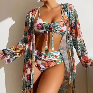 Swimsuit women's three-piece bikini plus size suit sexy high waist bikini 2025 - Picture 1 of 6
