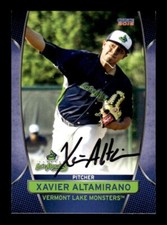 XAVIER ALTAMIRANO SIGNED 2016 CHOICE VERMONT LAKE MONSTERS #11 ON-CARD AUTO
