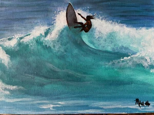Tubería Banzai (14 X 11 pintura acrílica sobre lienzo - sin marco) - Imagen 1 de 5