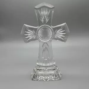 Royal Limited 24% Lead Crystal Diamond Cut 10x6.5” Cross Made In Czech Republic - Picture 1 of 6