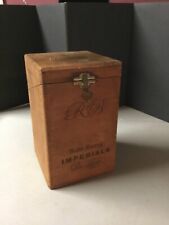 Vintage ROBT BURNS Imperials De Luxe WOODEN CIGAR BOX, 7 x 4 1/2 x 4 1/2