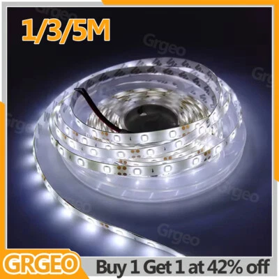 12V LED Strip Lights Flexible Tape Self Adhesive Band Lighting Waterproof 1/3/5M - Image 1 of 4