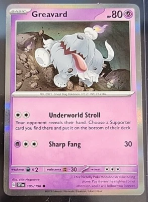 Pokemon GREAVARD 105/198 Scarlet & Violet HOLO - Image 1 of 2