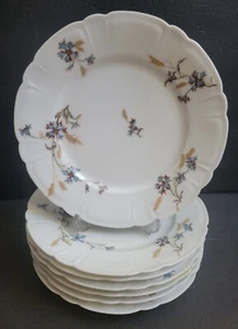 Set of 7 Haviland Limoges Schleiger 73 Blue Cornflower Salad Plates NEW - Picture 1 of 9