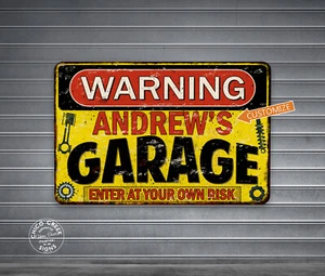 Personalized Garage Sign Work Shop Man Cave Mechanic Automotive Dad 108122002023 - Picture 1 of 7