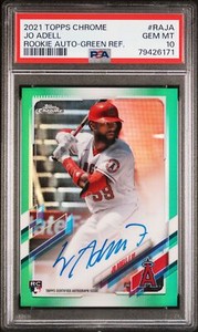 2021 Topps Chrome Rookie Autographs  Jo Adell #RAJA GREEN REF. PSA 10