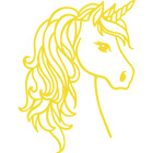 Unicorn Head Simple Mytical Animal Wall Sticker Decal Kids Children Girls Vinyl