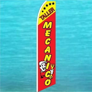  TALLER MECANICO SUPER FLUTTER FLAG Tall Feather Swooper Advertising Banner Sign - Picture 1 of 5