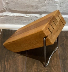 Cutco Messerblock platzsparend hängen klappbar 5 Schlitze Honigeiche verstellbarer Ständer GUC - Bild 1 von 6