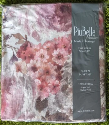 Nuevo Edredón PiuBelle Queen Flores Rojo, Blanco, Gris y Negro - 3 piezas Foto 1 de 3