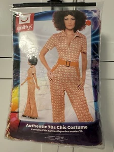 NEW Womens Size Large  Smiffys Retro 70s Disco Dancing Queen Costume Halloween - Picture 1 of 4