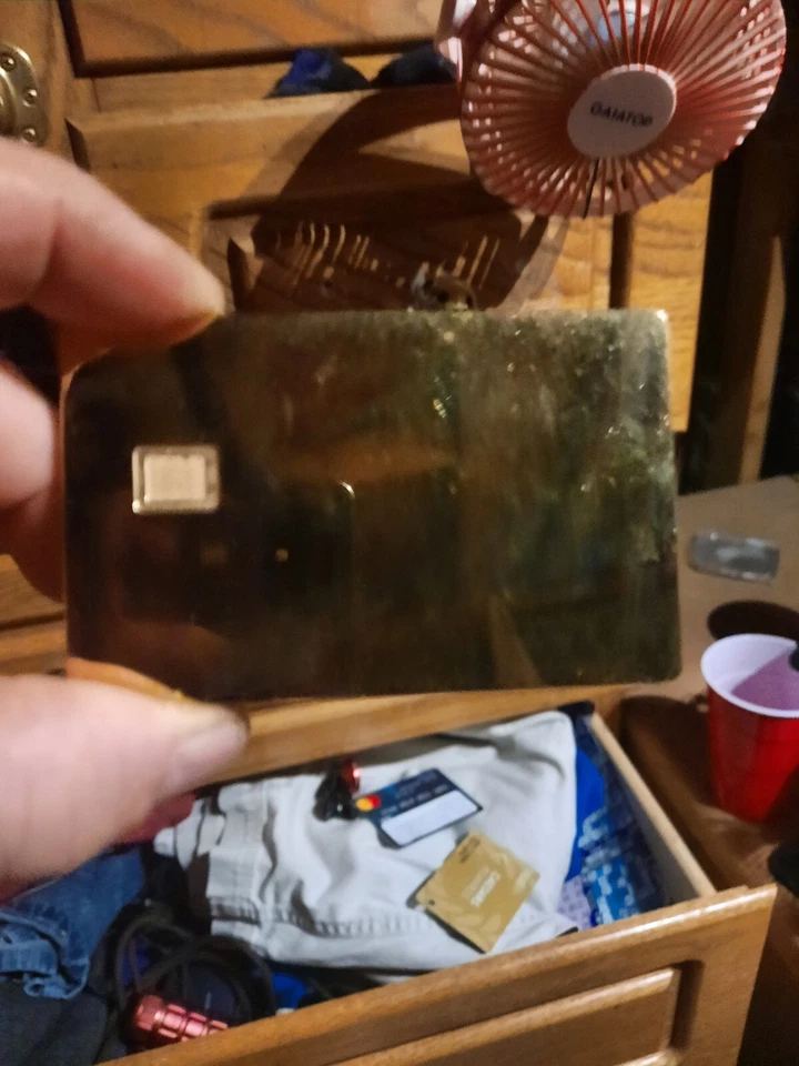 Stainless Steel 24k gold mirror metal blank credit card with Hico Magnetic strip - Image 1 of 1