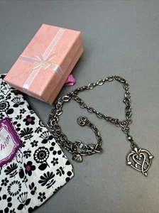 VTG Brighton Retired Capri Open Work Heart Silver Tone Pendant Y Neck Necklace - Picture 1 of 10