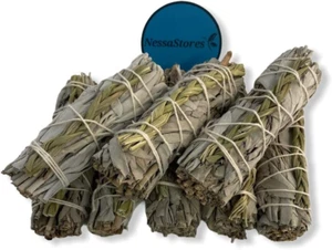 16 Pcs White Sage & Sweetgrass Smudge Sticks, 4-Inch Long Burn Time, Hand Tied, - Picture 1 of 2