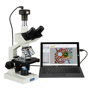 OMAX 40X-2500X Digital LED Lab Compound Trinocular Microscope w 1.3MP USB Camera - Picture 1 of 8