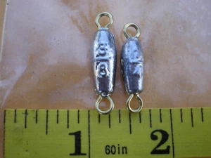 20 PCS. IN LINE TROLLING SINKER 3/8, 1/4 OZ. 10 EA. W/BRASS WIRE EYE - Picture 1 of 4