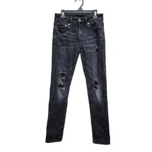American Eagle Mens Size 26X30 Faded Black Skinny Flex Jeans Distressed - Picture 1 of 16