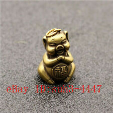 Chinese  Copper  Brass pig Small Fengshui Statue Ornament