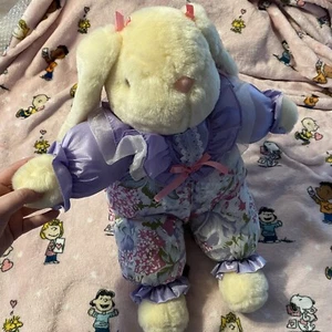 Dan Dee Soft Expressions Vintage Plush Stuffed Animal Bunny Nylon Body NWT - Picture 1 of 6