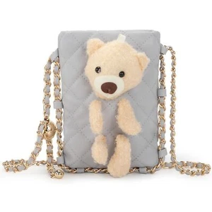 Montana West Umhängetasche grau klein Teddybär gesteppt Tasche Kettenriemen SM3 - Bild 1 von 9