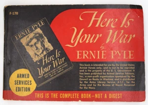 F-170 1944 World War II Here Is Your War Ernie Pyle Armed Services Edition 343p - Picture 1 of 4