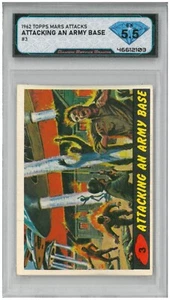 1962 Topps Mars Attacks ATTACKING AN ARMY BASE #3 💎 DSG 5.5 EX - Picture 1 of 2