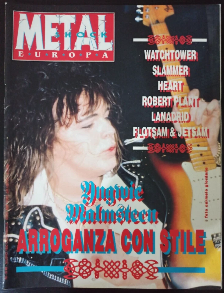 METAL SHOCK Rivista Heavy Magazine MALMSTEEN HEART ROBERT PLANT  Italy 1990 - Immagine 1 di 1