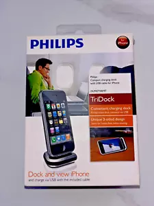Philips Compact charging dock with dock USB cable for iPhone 30pin TriDock - Picture 1 of 3