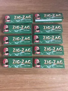 Zig Zag Green Rolling Papers 10 PACK Regular Corner Cut Tobacco Skins Smoking - Picture 1 of 2