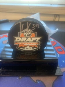 Kaapo Kahkonen Minnesota Wild Autographed 2014 NHL Draft Logo Hockey Puck - Picture 1 of 3