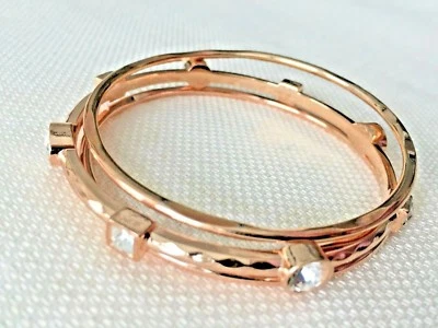 RJ Graziano 3 Brazaletes Pulseras Color Oro Rosa Estrás Nuevo Sin Etiquetas Foto 1 de 3