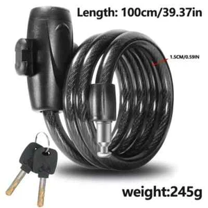 Multi-Purpose Metal Cable Lock with Keyless Locking - Anti-Theft Security w/Key - Picture 1 of 11