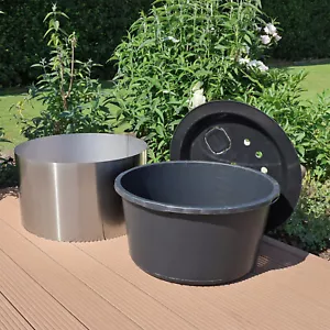 Springbrunnen Becken Set inkl Edelstahl Umrandung für Terrasse Balkon Garten DIY - Bild 1 von 7