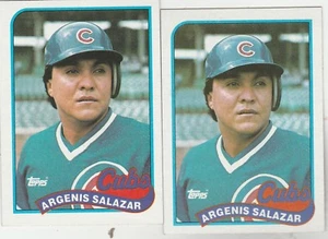 FREE SHIPPING-MINT-1989 TOPPS #642 ARGENIS SALAZAR CUBS-2 CARDS - Picture 1 of 1