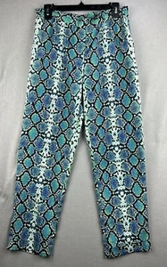 BCBG Maxazria Damen Hose Gr. Small blau & grün Schlangenleder Damen Reißverschluss Mob Wife - Bild 1 von 9