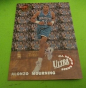 1992-93 Alonzo Mourning Fleer Ultra All Rookie Series INSERT #6 RC Hornets HOF