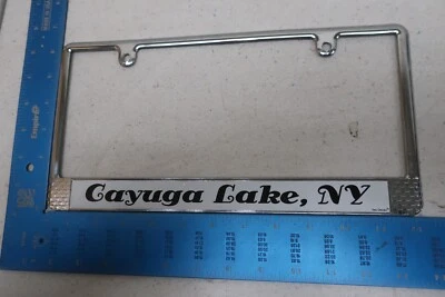 License Plate Frame Cayuga Lake New York Boating Black Metal Auto Car Holder F7 - Image 1 of 2