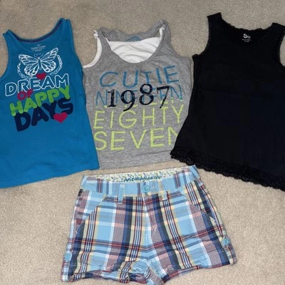 Lote de 4 Pantalones Cortos de Verano para Niñas Camisa sin Mangas Talla 10/12 Arizona SO Gloria Desteñida Foto 1 de 4