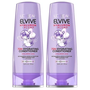 Acondicionador hidratante L'Oreal Paris Elvive Hyaluron Plump, 12,6 fl oz - Paquete de 2 - Imagen 1 de 7