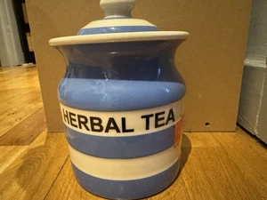T.G. Green Cornishware Storage Jar HERBAL TEA - Picture 1 of 2