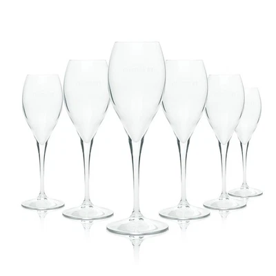 6x Pommery Champagner Glas 0,1l Flöte Sekt Gläser Prosecco Flute Stielglas Bar