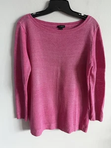 Talbots Pullover Sweater 100% Linen Lightweight Boat Neck Pink 3/4 Sleeve Size L - Picture 1 of 5