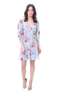 Amanda Uprichard Women's Floral 100% Silk Wrap Dress Sz M - Picture 1 of 6