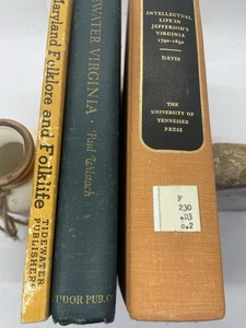 Lot 3 Vtg Books Tidewater Virginia Maryland Folklore + Jefferson’s Virginia 1790 - Picture 1 of 13