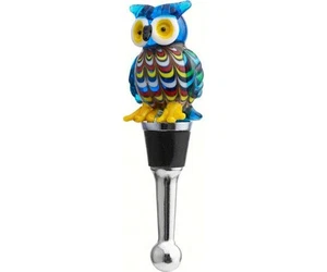 Venetian Owl Bird Blown Glass Wine Bottle Stopper - Picture 1 of 1